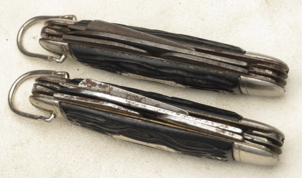Vintage COLONIAL KNIFE CO USA FOREST MASTER Scout Knives Jigged Black - Lot of 2 - Image 4 of 4