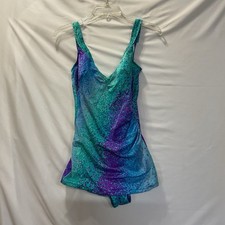 Vintage Jantzen One Piece Swimdress Swimsuit 16B Ruched Retro Coastal Vacation