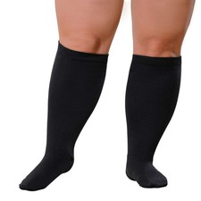 Plus Size Compression Socks 20 30 mmHg Wide Calf 7XL Black