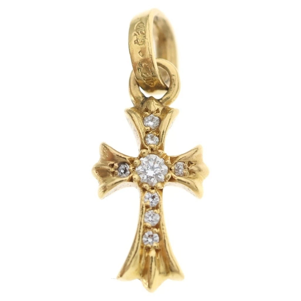 Chrome Hearts CRS BBYFAT P DIA Pendant Top Diamond 22K Gold P0079366