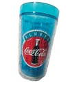 Vintage Thermo Serv U.S.A. Coca-Cola Coke Tumbler Cup Blue with Frozen Look 5.5"