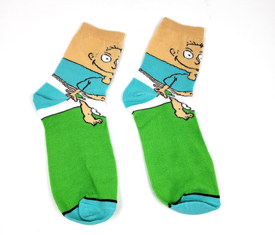 Nickelodeon Rugrats Tommy 90s One Size Blue Multi Graphic Crew Socks 1 Pack