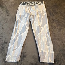 Under Armour HeatGear Leggings Kids Large Gray Camo Compression Fitted