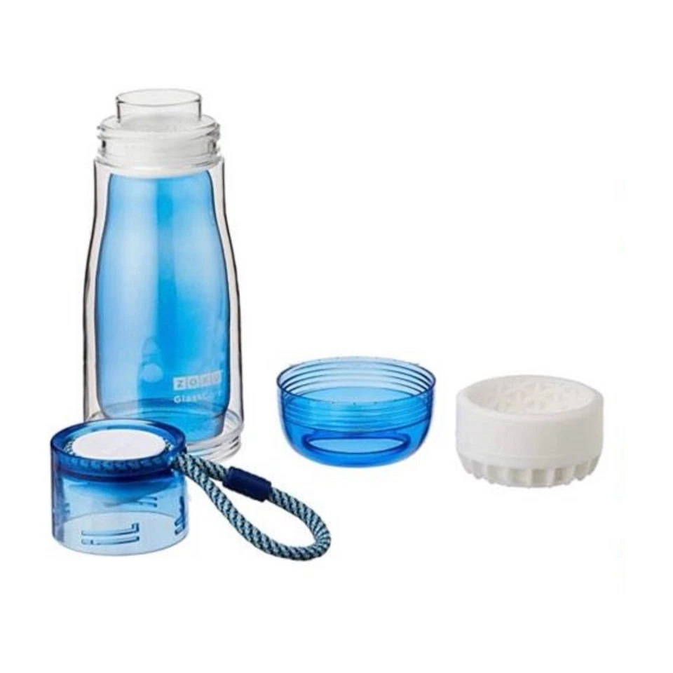 ZOKU Glass Core Water Bottle: 2 x 16oz GREEN & 2 x 12oz GREEN - Image 2 of 3