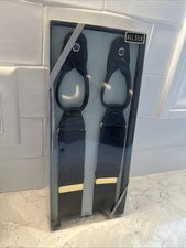 CAS Germany New Black 100 Silk Suspenders With Leather Button Braces