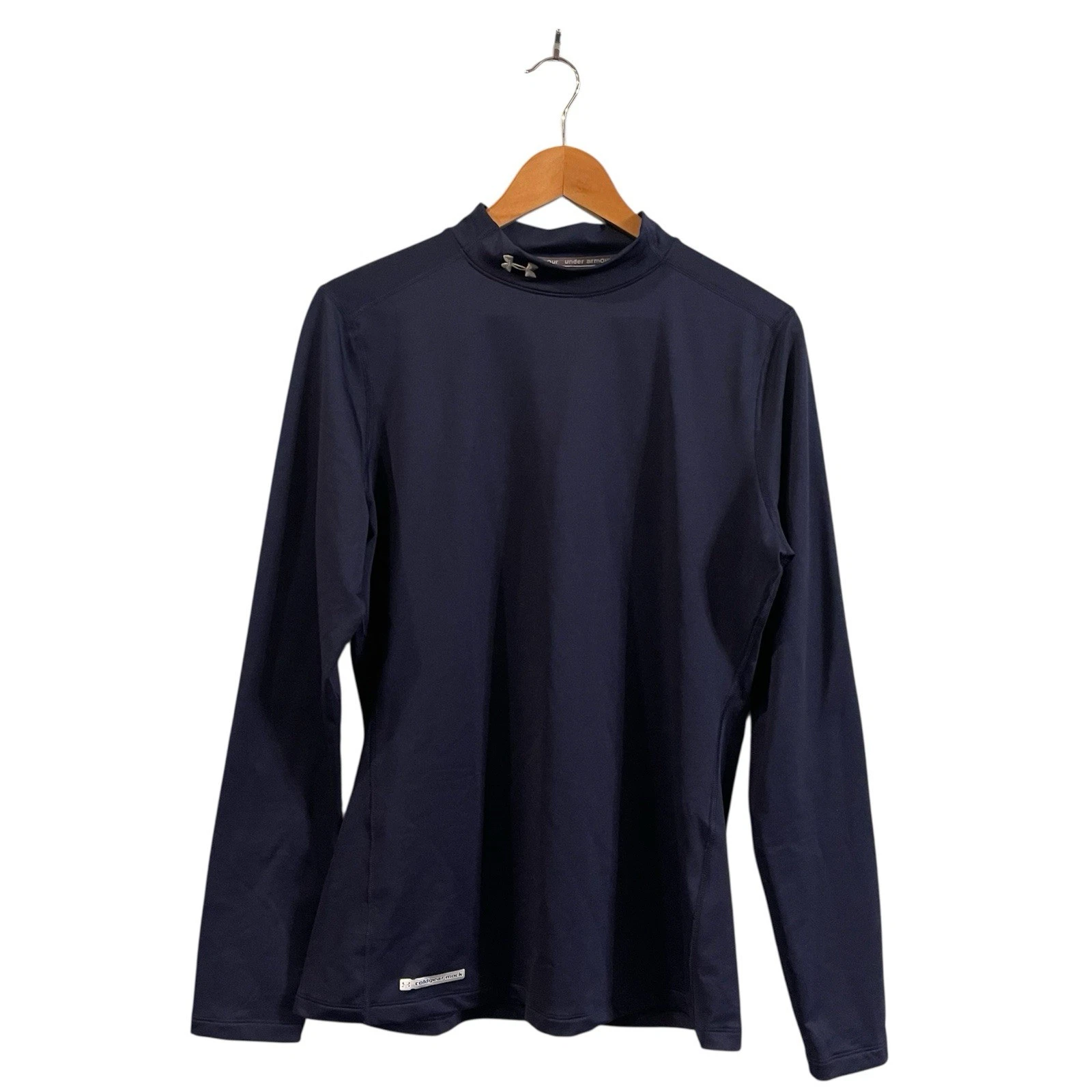 Under Armor Women’s Navy Mock Neck Cold Gear Base Layer Top XL NWT