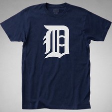 TIGERS OLDE ENGLISH D T-SHIRT detroit baseball retro jersey logo tee 70s 80s 90s