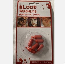 Blood Capsules 6 capsules Fake Blood Pill Vampire Horror Trick for Halloween