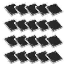Coin Snap Holder Coin Case Storage Square Fit 20-40mm Coins, 20pcs Clear Black