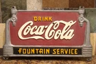 1930 Circa Coca-Cola Vintage Cast Iron Bench Sign Fountain Service Collectible