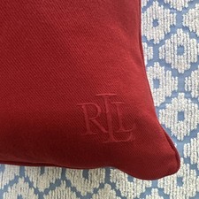 Vtg RLL Lauren Ralph Lauren Home Red Cotton 21  Square Feather Filled Pillows