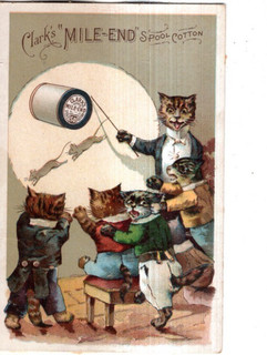 ANTIQUE ADVERTISING / TRADE Card CLARK'S MILE END SPOOL COTTON