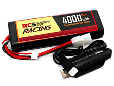 Tamiya Style Lipo Battery 7.4V 2S, 4000mAh 80C Rechargeable Lipo + USB Charger