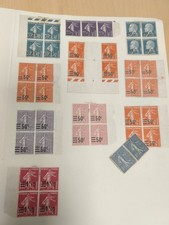 Lot timbres France Semeuse et Cérès blocs couleur orange violet bleu