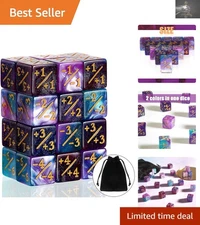 Hexahedron 24 Pcs Life Counter Dice with Velvet Bags - Perfect Game Accessory