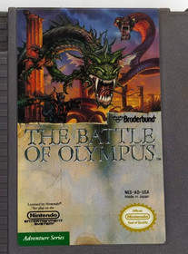 Nintendo NES Battle of Olympus Game Cartridge, Instruction Manual, Dust Sleeve