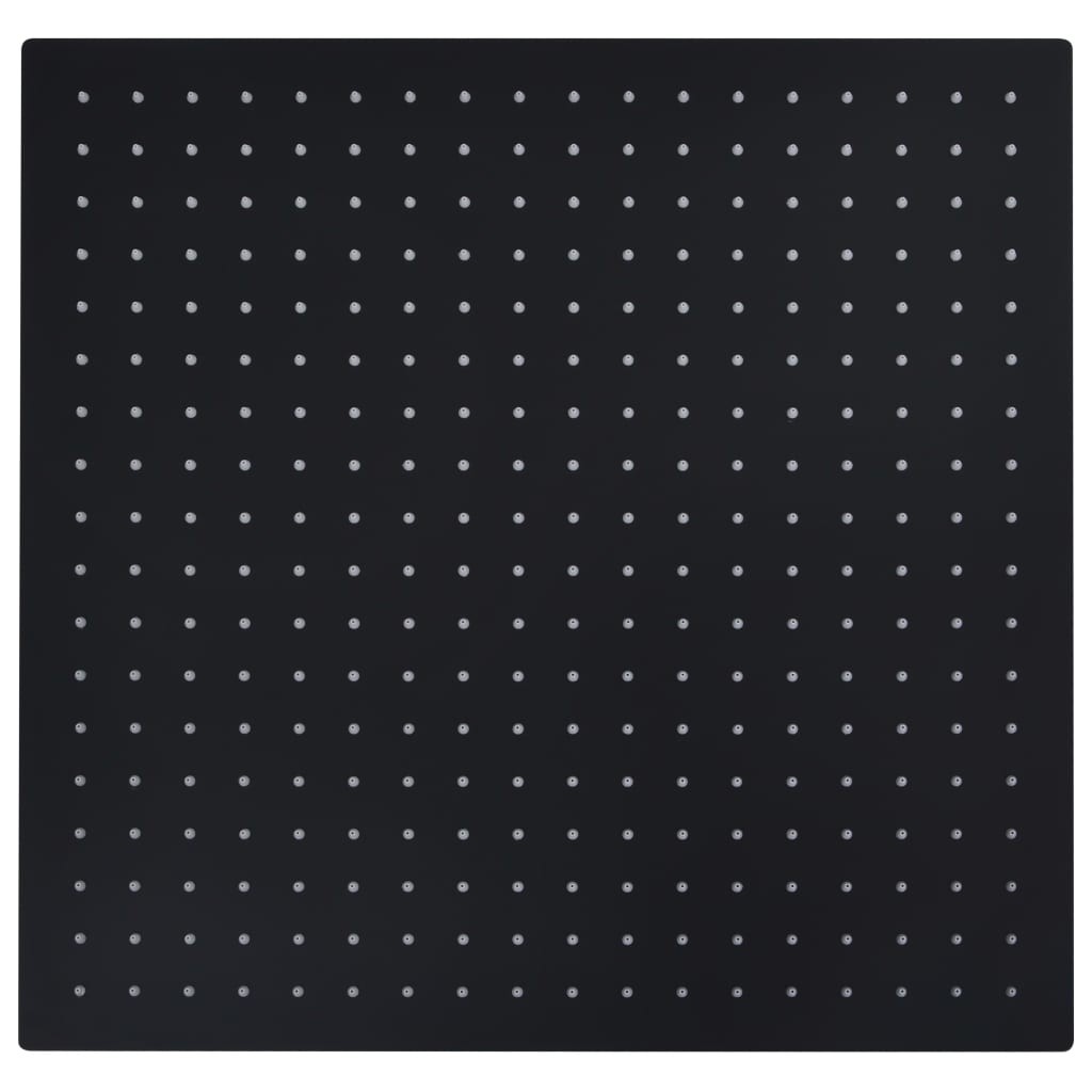 Testa Doccia Pioggia 50x50 cm Acciaio Inox Nero - Lusso Minimalista