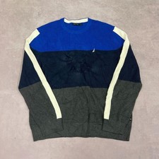 Nautica Knitted Jumper Striped Patterned Chunky Knit Sweater Men's Xl
