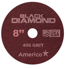 Americo Manufacturing 442108 Black Diamond 400 Grit Heavy Duty Floor Pads 8" Red