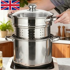 Stainless Steel Pasta Pot W/ Strainer and Vegetable Steamer Basket - 4 litres F