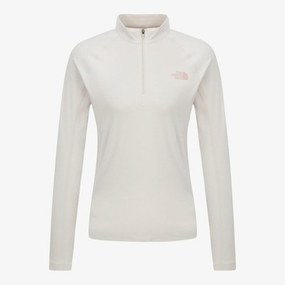 Genuine The North Face Womens RISCO L/S ZIP TEE CREAM