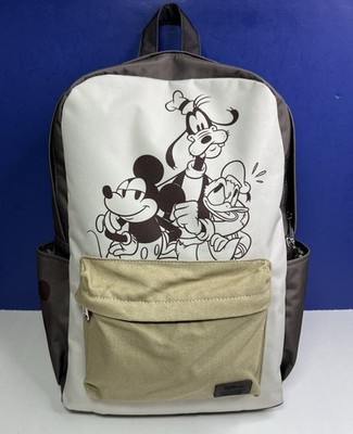 Loungefly Disney Mickey & Friends Canvas Full-Size Backpack Goofy Donald - NEW