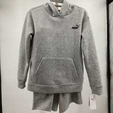 256. PUMA Unisex Kids 2-Piece Set Fleece Hoodie  Shorts Size M 10-12  NWT 