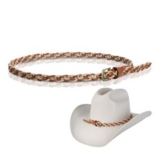 Cowboy Hat Band for Men Women, Weaving Leather One Size, Multicolor