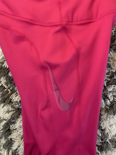 Leggings Nike donna rosa tinta unita pull-on S 25" cucitura interna zip tasca elasticizzato - Foto 6 di 10