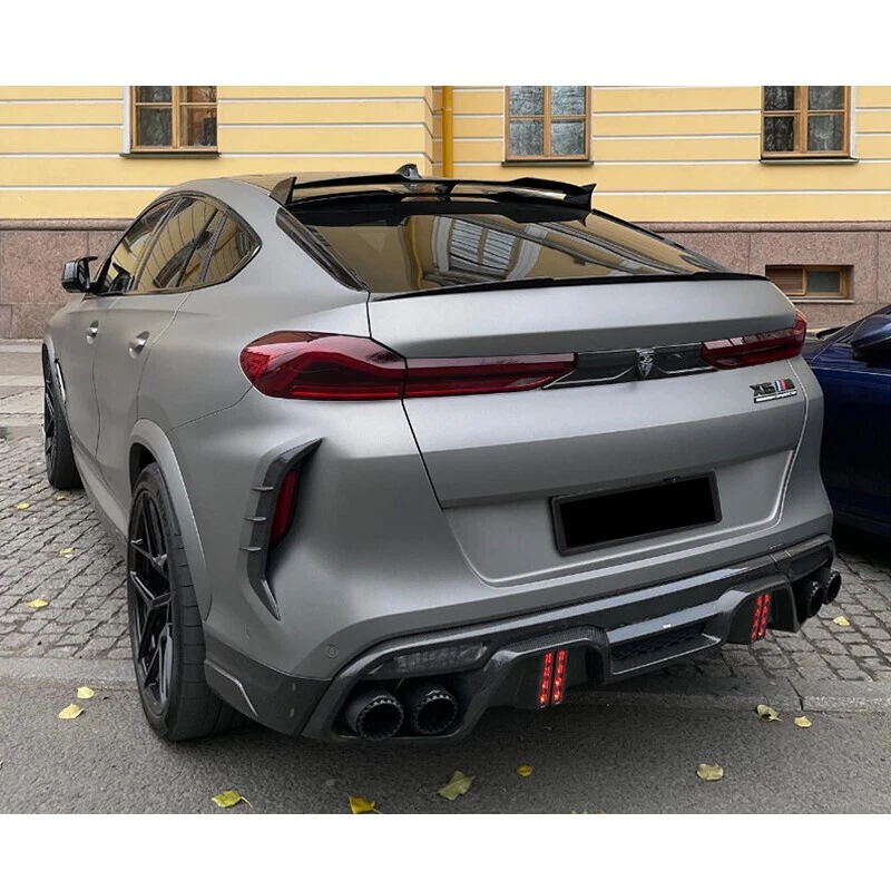 BMW X6 X6M G06 F96 2020-2024 Carbon Look Rear Roof Tail Lip Spoiler Top Wing Foto 2 de 4