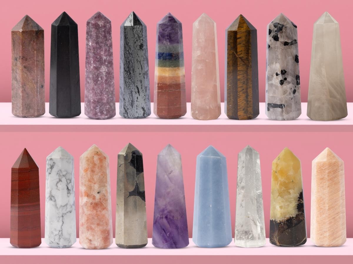 Obelisk Crystal Tower Point, Polished Healing Stone, Crystal Decor Gift, 38 Type