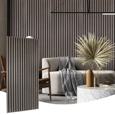 2Pcs Wood Slat Acoustic Panels for Wall - 47.2in x 23.6in 3d Fluted Sound Pro...