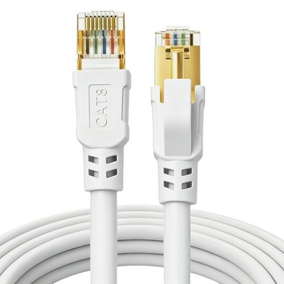 Ethernet Kabel CAT8 2m 40Gbps 2000MHz LAN Kabel Vergoldet für Router Modem