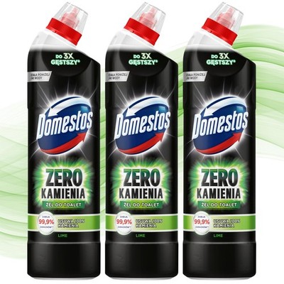Domestos Zero Kalkgel Lime 3x 750ml WC Reiniger Toilette Sauber