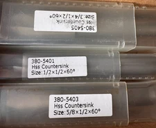 HSS 4F Machine Countersink - 60°, 1/2 in set of 3 - 5/8, 1/2, 3/4