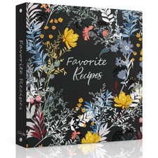 Blossom Blank Recipe Book Binder 8.5x11 3 Ring Plastic Sleeves Dividers