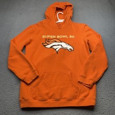 Denver Broncos Hoodie Sweatshirt Youth XL Orange NFL Football Super Bowl 50
