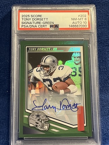 Tony Dorsett [Signature] #202 2025 Panini Score card