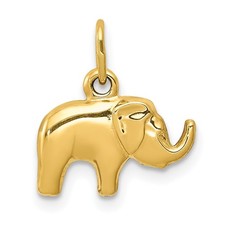 10k Yellow Gold Elephant Charm Pendant 0.38gm L-15 mm, W-13 mm