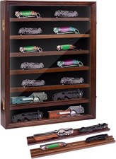 7 Layers Knife Display Case Cherry Wood Locking Cabinet W/ 6 Removable Double