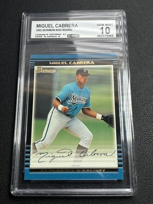 Miguel Cabrera 2002 Bowman Rookie CCG 9.5