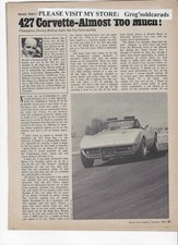 1969 Chevrolet Corvette 427 C.i. 4 Page Vintage Road Test In Print Ad Category 1969 Chevrolet Corvette 427 C.i. 4 Page Vintage Road Test In Print Ad Category