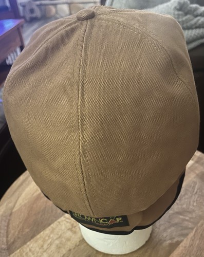 Vintage 80s Crown Cap Canada Winnipeg Ear Flaps 7 7/8 2X XXL Tan Canvas Quilt - Picture 2 of 5