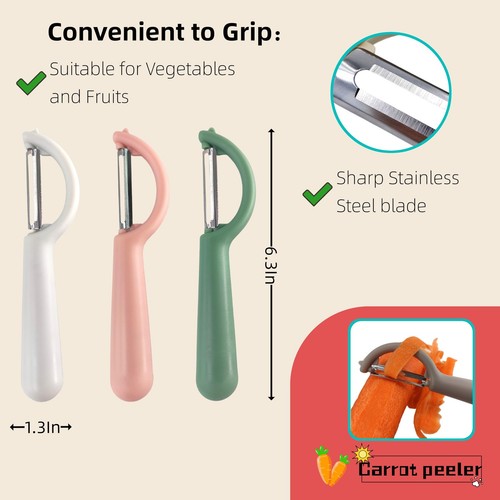 6-Piece Vegetable Peelers for Kitchen,Stainless Steel Apple Peeler Set for Ve... - 第 5/6 張圖片