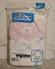 New Vintage Gerber Baby Girl Onesie 3 Piece Set 13-18LBS 90s