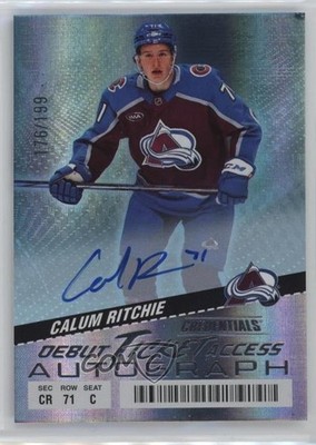 2024 Credentials Debut Ticket Access /199 Calum Ritchie #107 Rookie Auto RC 1ef4