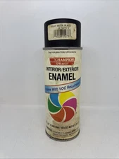 Vintage Champion Sprayon FLAT SATIN BLACK Paper Label spray paint can Bar Code