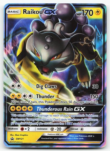 Pokemon Raikou GX SM121 Sun & Moon Promo Promo Holo NM