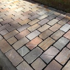 Raj Green Cobble Setts 200mm x 100mm x 40 60mm Paving Patio Garden Stone Cobbles