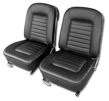 1966 Corvette C2 Seat Covers Black Vinyl